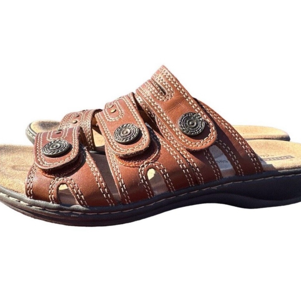 Women’s CLARKS Leisa Lakia Brown Leather Sandals Shoes - Picture 3 of 5